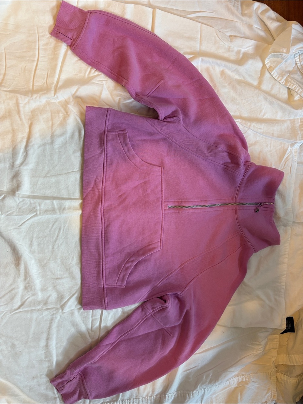 Lulu Lemon pink scuba quarter zip sweatshirt size M/L
